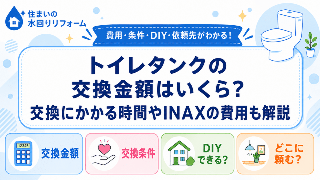 トイレタンクの交換金額・交換時間・INAXの費用を解説する記事のアイキャッチ