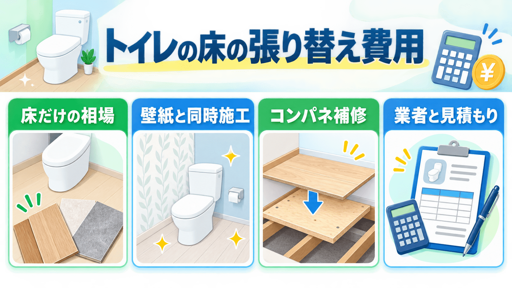 トイレの床の張り替え費用と確認ポイント