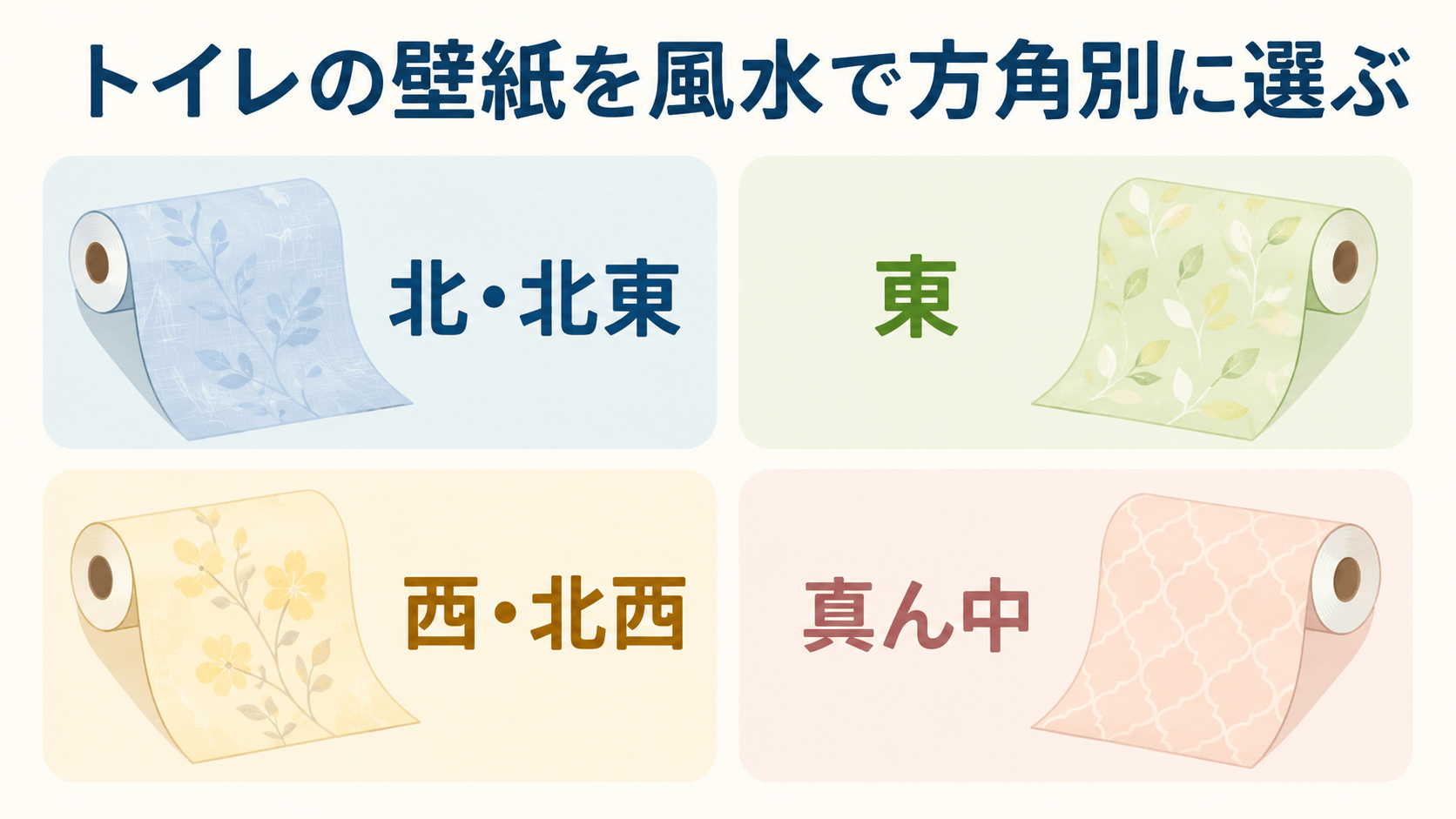 方角別のトイレ壁紙の選び方