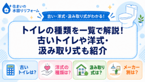 トイレの種類を一覧で、古いトイレや洋式・汲み取り式を紹介する記事のアイキャッチ画像