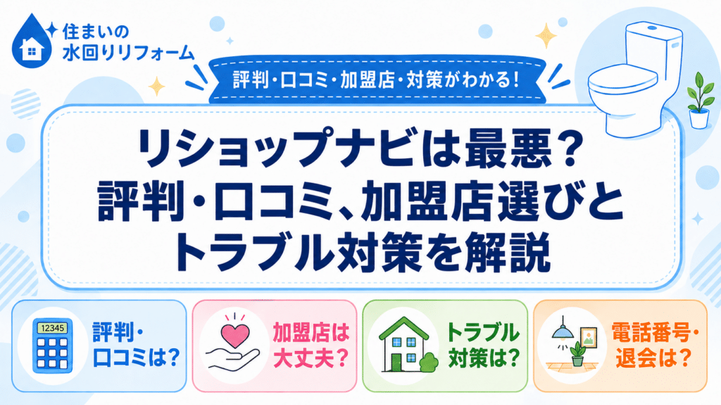 リショップナビの評判、評判・口コミ、加盟店選びとトラブル対策を紹介する記事のアイキャッチ画像