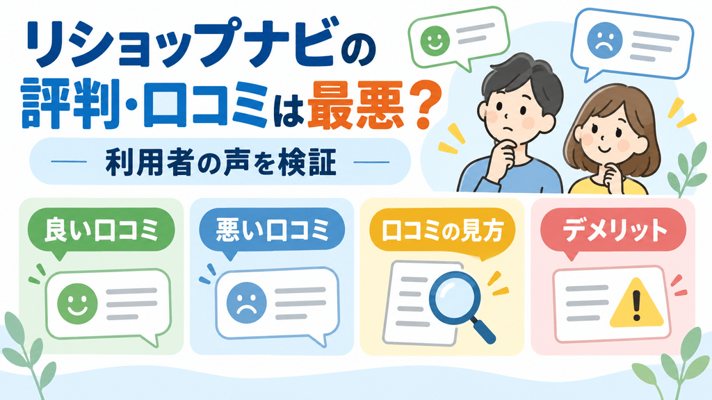 リショップナビの評判・口コミの評判、利用者の声を検証を扱う章の内容を端的に示す画像